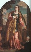  Paolo  Veronese St Lucy and a Donor Norge oil painting reproduction